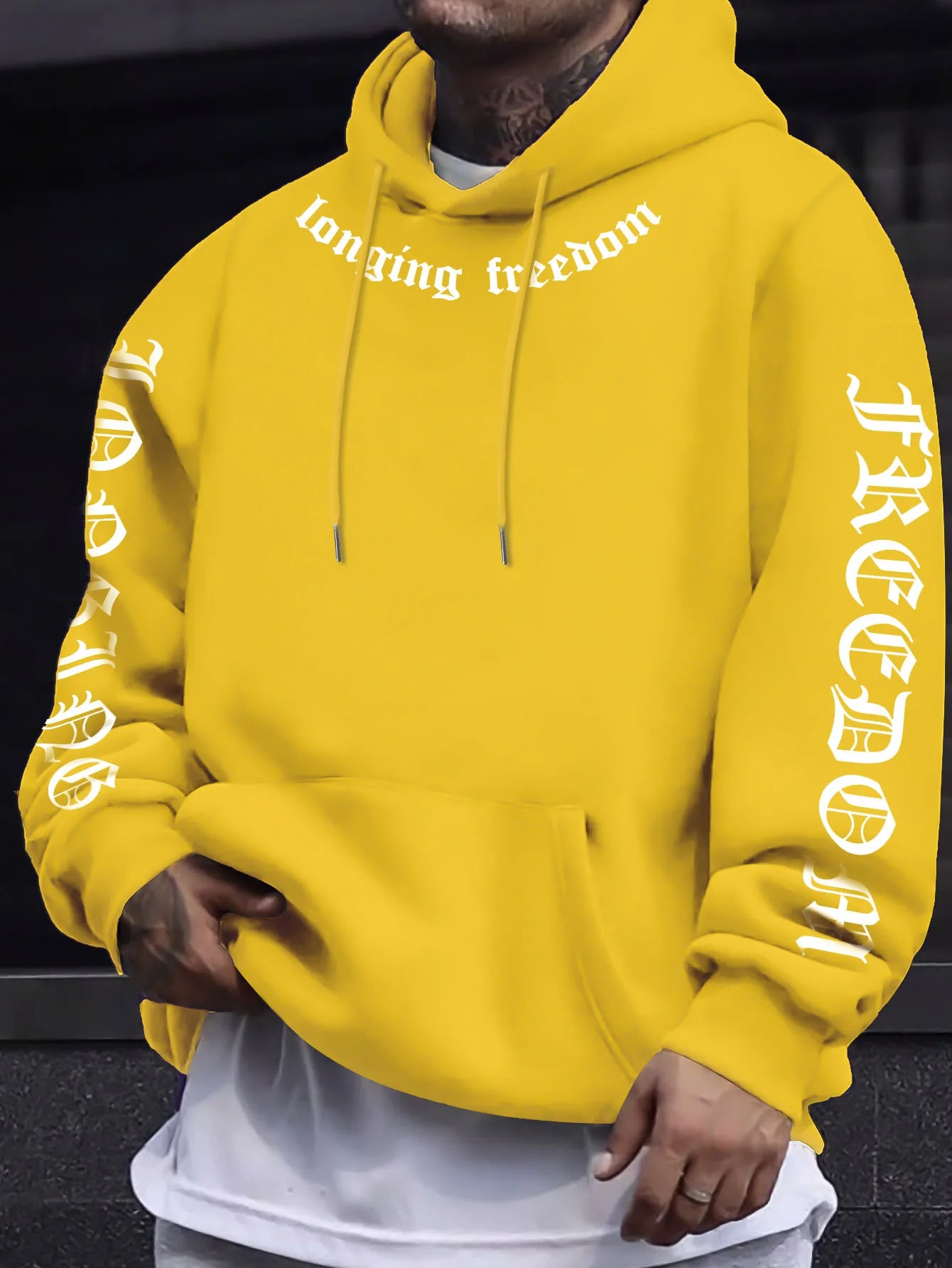 The new men's hoodie for Spring and Autumn 2025 is comfortable soft casual and fashionable with letter prints for street wear