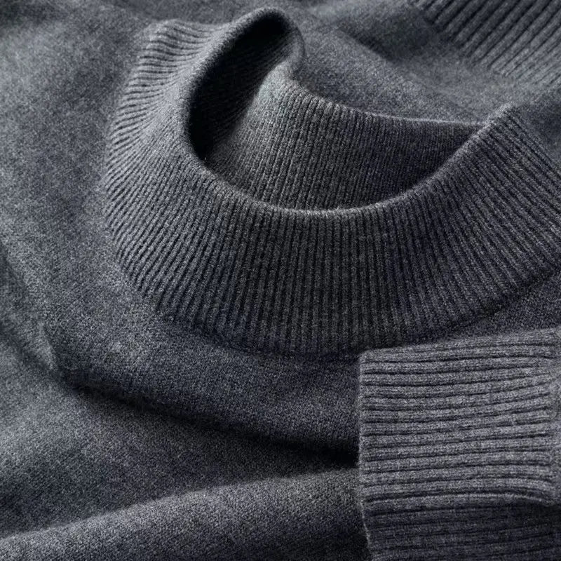 New Mens Casual Mock Turtleneck Sweaters Long Sleeve Thermal Pullover Autumn Basic Lightweight Streetwear Knitted Coat Tops
