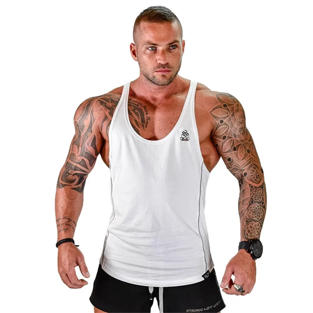 Mens Bodybuilding Tank top Gyms Fitness sleeveless shirt New Male Cotton clothing Fashion Singlet vest Undershirt Hombre