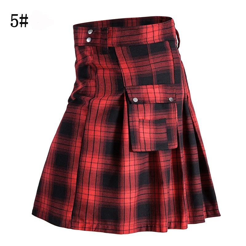 Ethnic Style Men Woman Scotlandskirt Highland Kilt Mens Skirt Plaid Cotton Kilts Traditional National Cloth N01