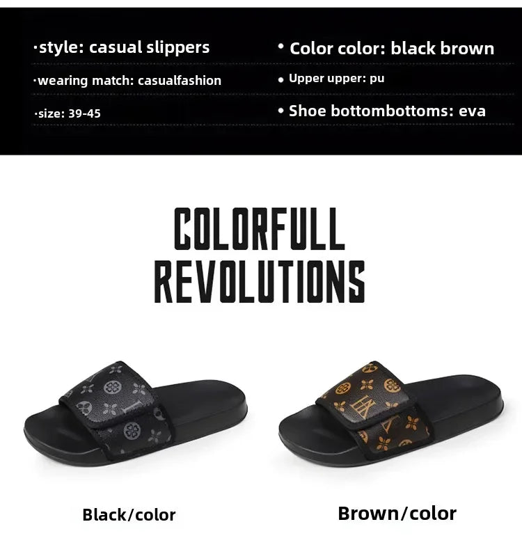 Men's Genuine Leather Sandals Comfortable Man Sandal House Slippers Man Summer Shoes Sale Genuine Mens Slipper Flip Flop Slides