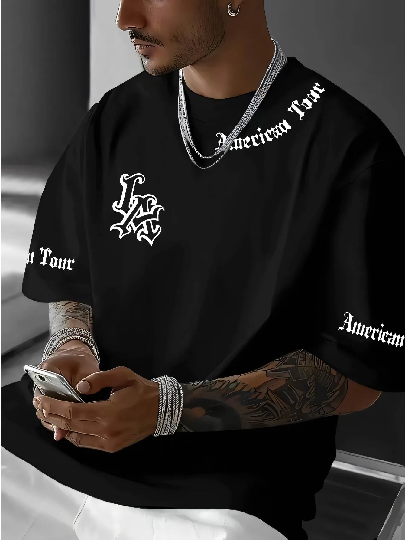 Letter Print Casual Graphic T-Shirt Short Sleeve Sports Women's T-shirt Unisex Casual Daily Wear Summer Men's Racing T-shirt