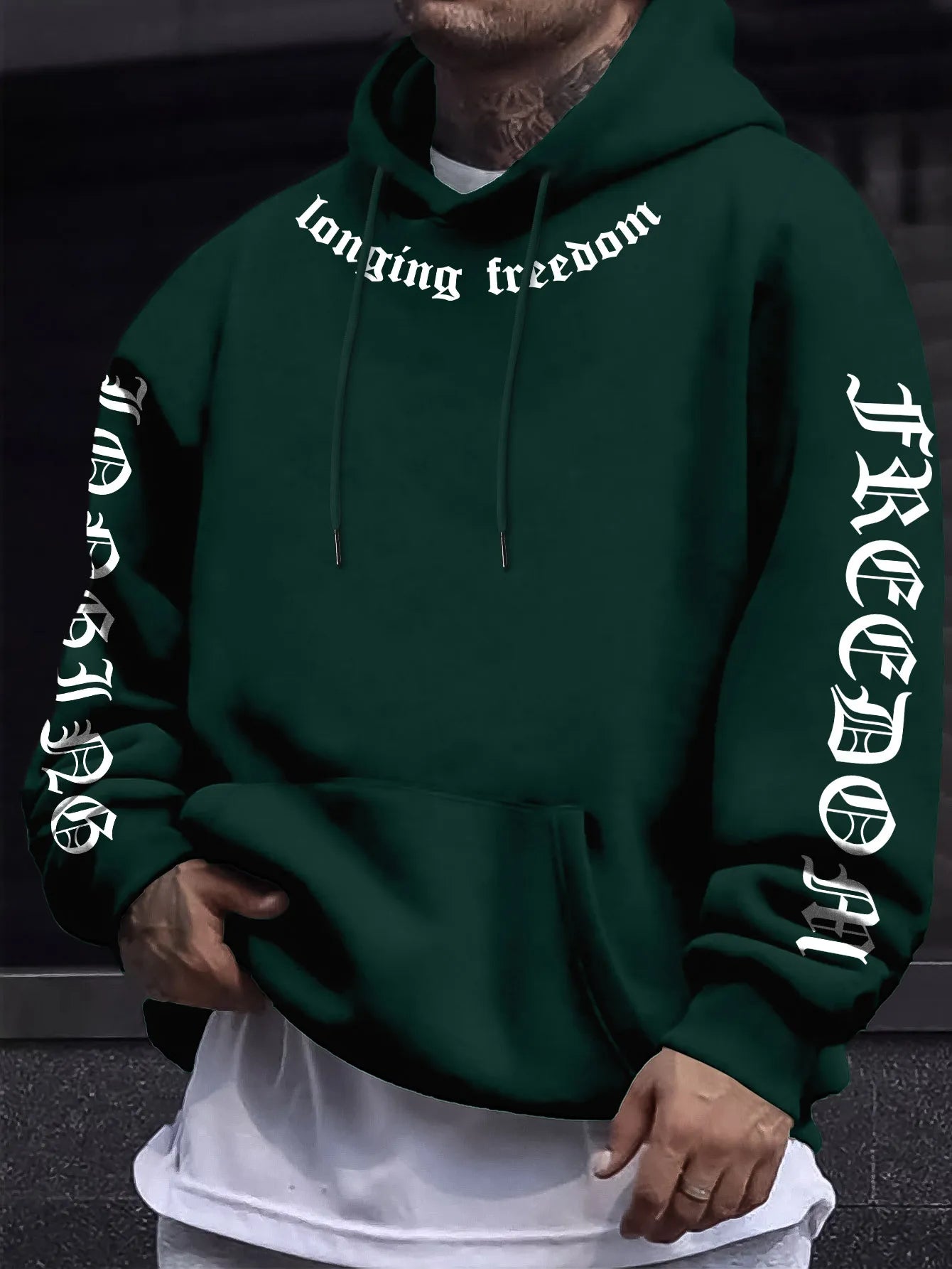 The new men's hoodie for Spring and Autumn 2025 is comfortable soft casual and fashionable with letter prints for street wear