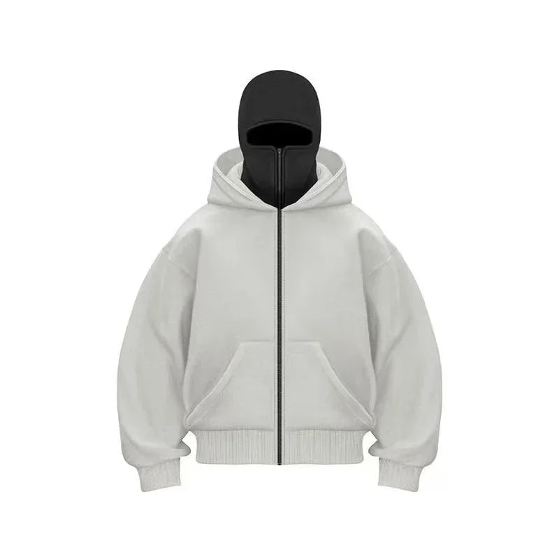New Hoodies Men zipper Cardigan harajuku black sweatshirts hip hop swag style skateboard streetwear Cloak Hooded jacket coat