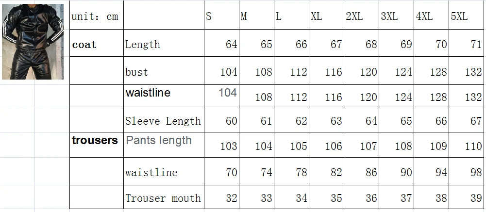 Men's PU Leather Hoodie Suit Casual Sportswear Hooded Jogging Suit Sportswear Men Outfit Set Juicy Tracksuit