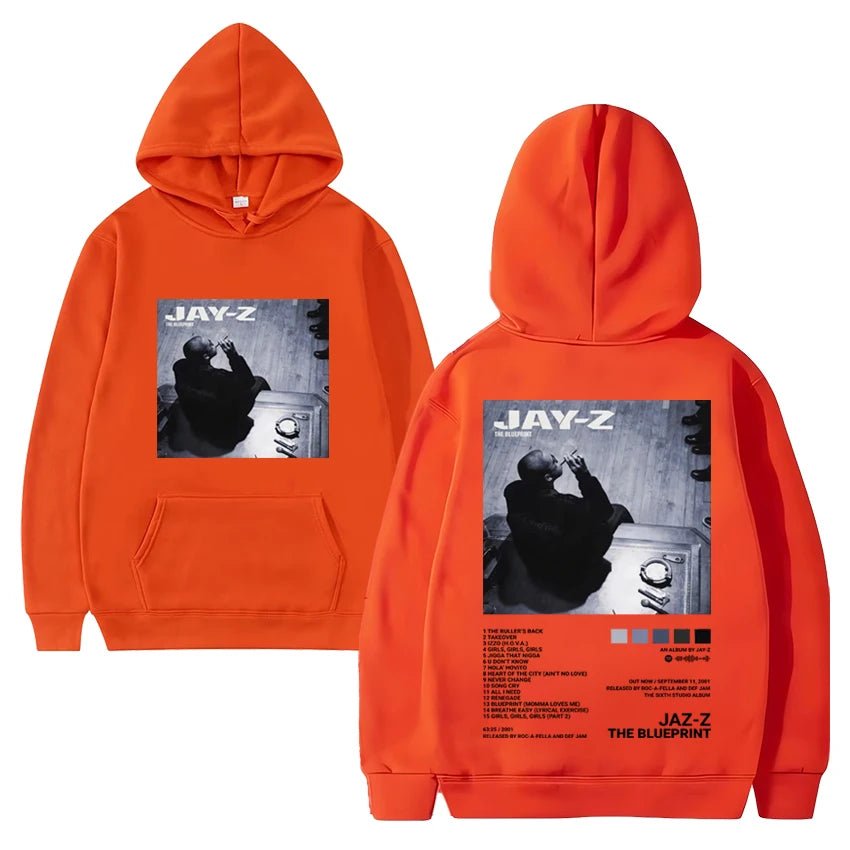 Hot Rapper Jay-z Album Print Hoodie Unisex Autumn Winter Hip Hop vintage streetwear Men Women oversized Fleece Loose Sweatshirt