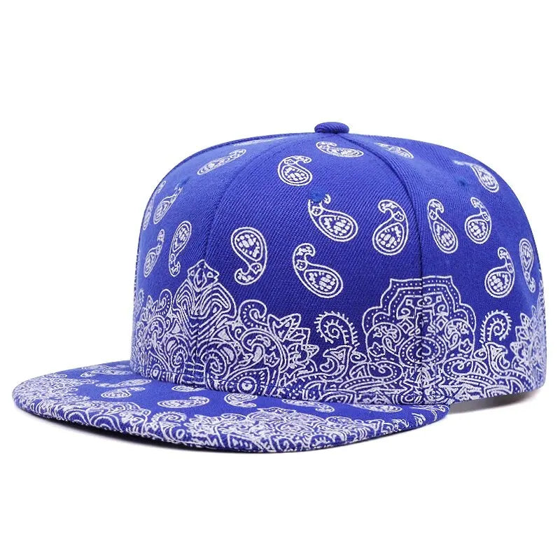 New Fashion West Coast Cashew Flower Printing Snapback Cap Outdoor Sun Men Woman Baseball Hat Adjustable