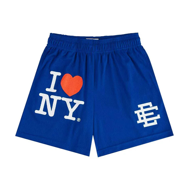 2025 New Summer EE ERIC EMANUEL Basic Mesh Short Classic Floral Printed Gym Shorts Men's Basketball Sports Casual