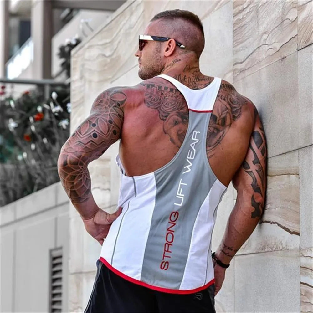 Mens Bodybuilding Tank top Gyms Fitness sleeveless shirt New Male Cotton clothing Fashion Singlet vest Undershirt Hombre