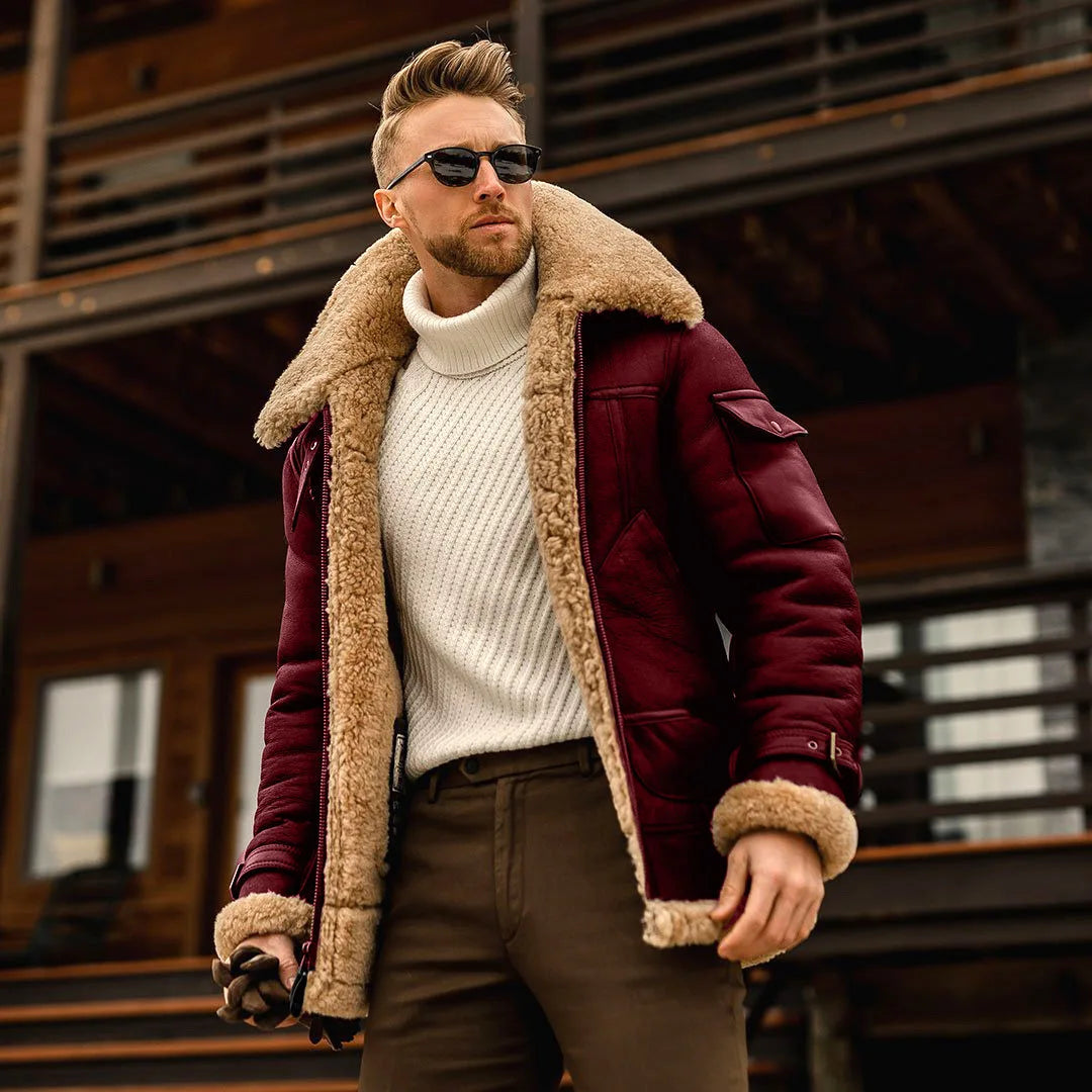 2025 Warm Winter Men's Fur All-in-One Thickened Imitation Leather Fur Jacke Tnew in Outerwears Men Jacket Fashion Male Clothes