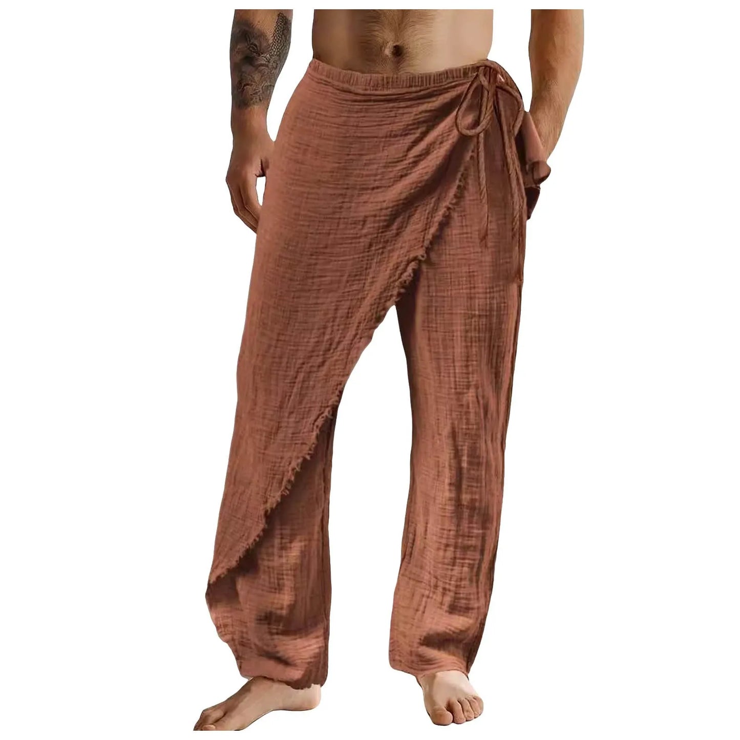 Men'S Casual Pants Men'S Breathable Loose Beach Cotton Patch Men Elastic Camping Hiking Fishing Climbing Outdoor Sports Trousers