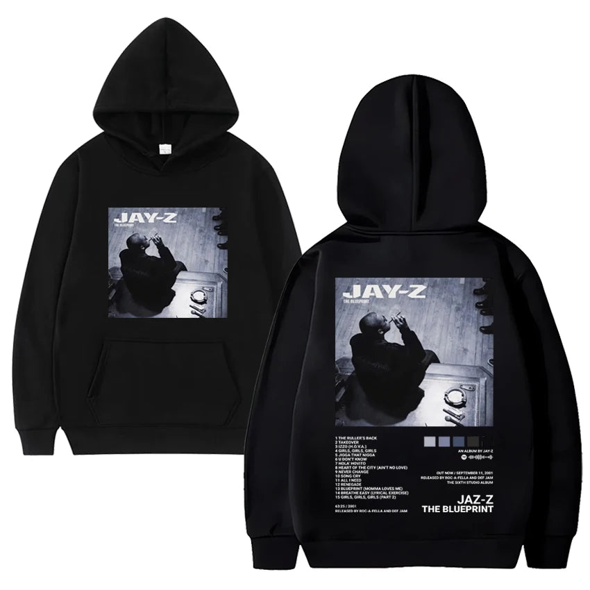 Hot Rapper Jay-z Album Print Hoodie Unisex Autumn Winter Hip Hop vintage streetwear Men Women oversized Fleece Loose Sweatshirt