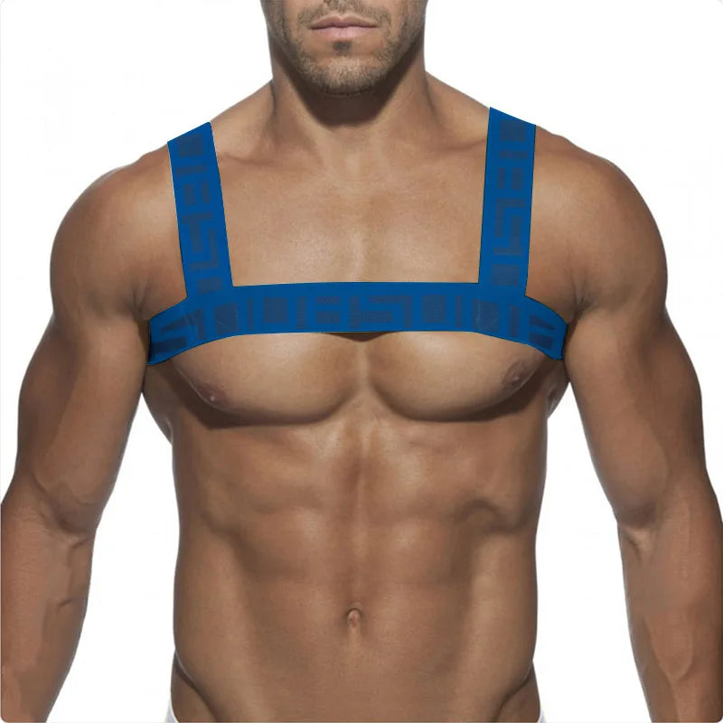 Men's Shoulder Straps Chest Bodybuilding Muscle Straps Party Trend, Stretch, Decorative Shoulder Straps