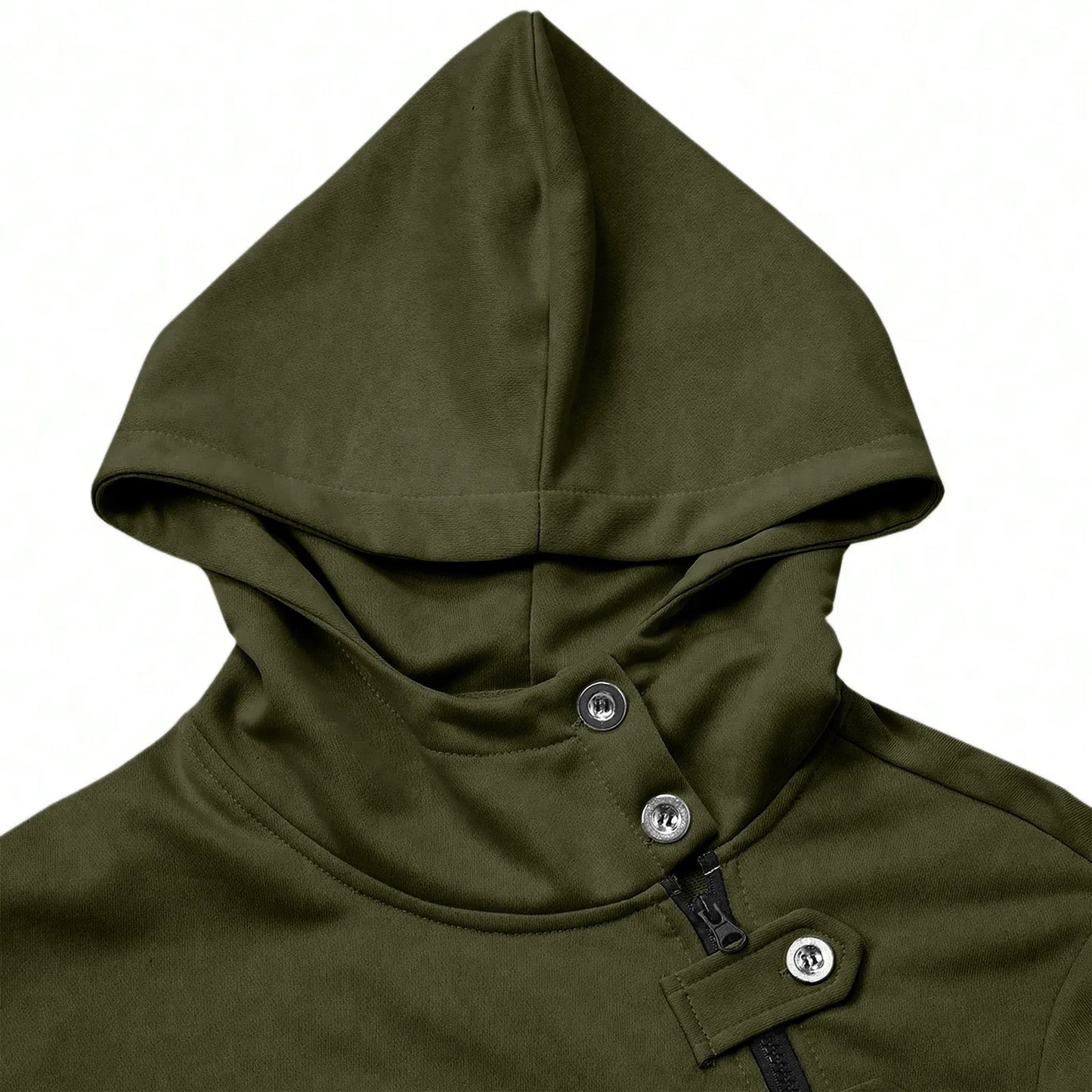 Men Autumn New Sweatshirt Tops Simple Solid Fitting Button Zipper Hoodie Daily Casual Sports Street Matching Pullover Sweatshirt