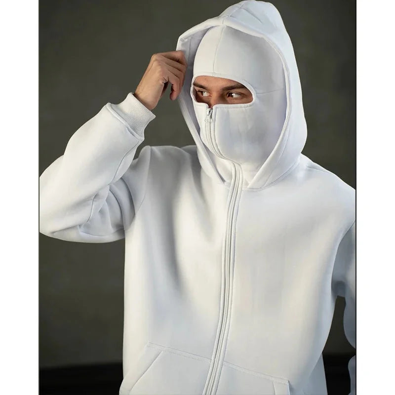 New Hoodies Men zipper Cardigan harajuku black sweatshirts hip hop swag style skateboard streetwear Cloak Hooded jacket coat