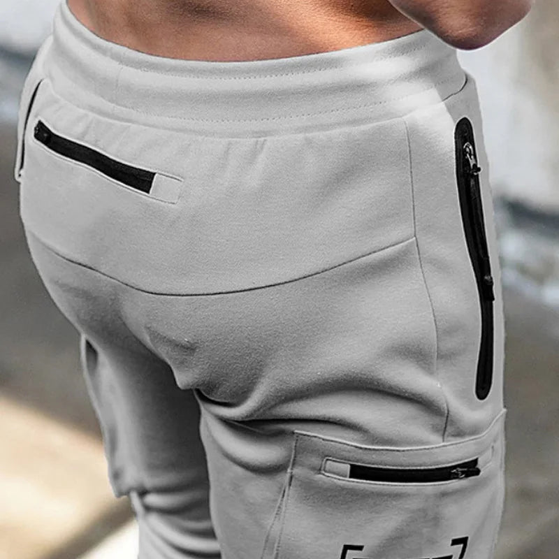 Men's Gym Fitness Multi-Pocket Workout Training Pants Cotton Jogging Sweatpants Camouflage Men Fashion Training Trousers