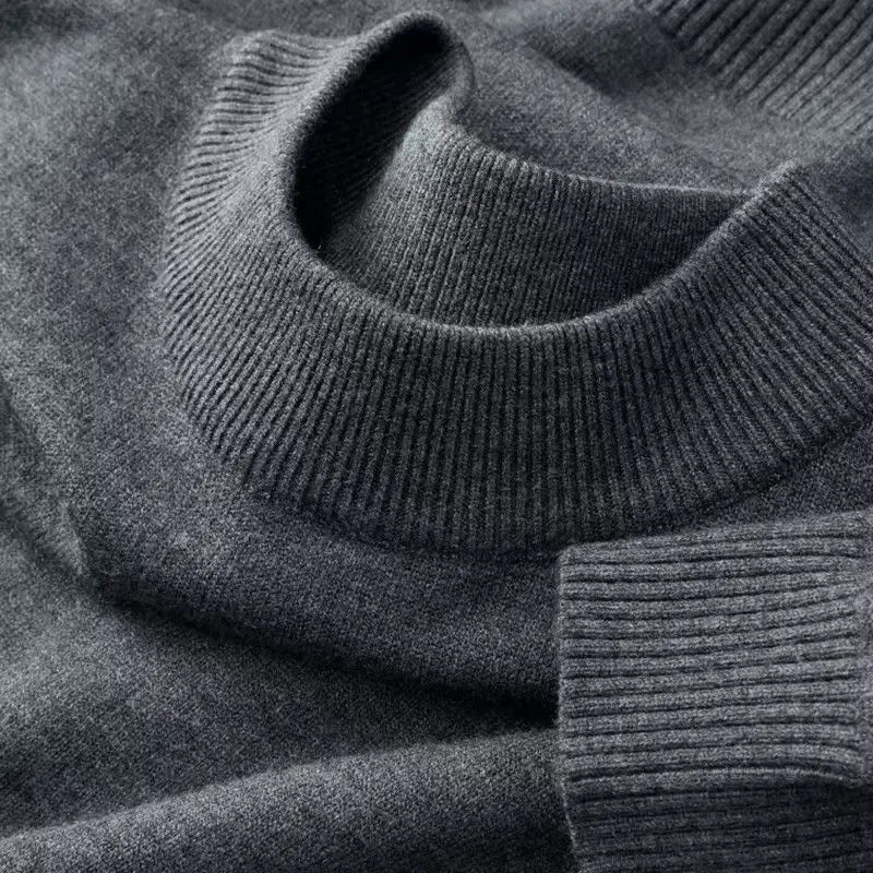 New Mens Casual Mock Turtleneck Sweaters Long Sleeve Thermal Pullover Autumn Basic Lightweight Streetwear Knitted Coat Tops