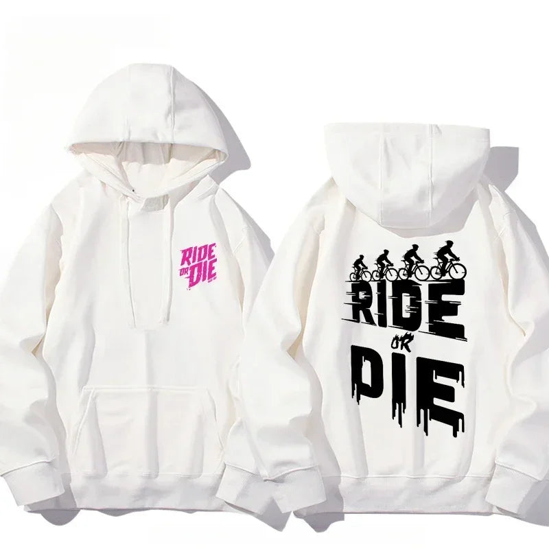 Men's Hoodie with Ride or Die Lettering Personalized Print Adult Pullover Sweatshirt Street Casual Hip-Hop Long-Sleeved Top