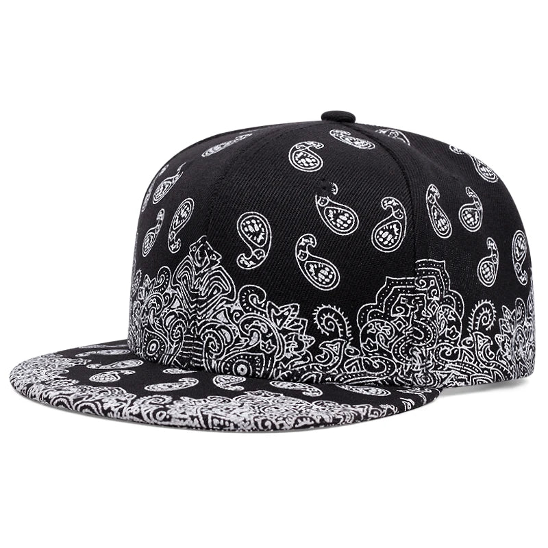 New Fashion West Coast Cashew Flower Printing Snapback Cap Outdoor Sun Men Woman Baseball Hat Adjustable