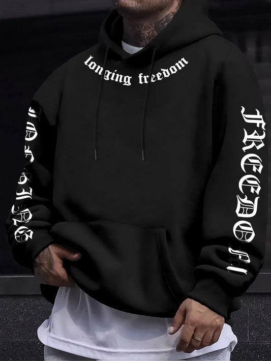 The new men's hoodie for Spring and Autumn 2025 is comfortable soft casual and fashionable with letter prints for street wear