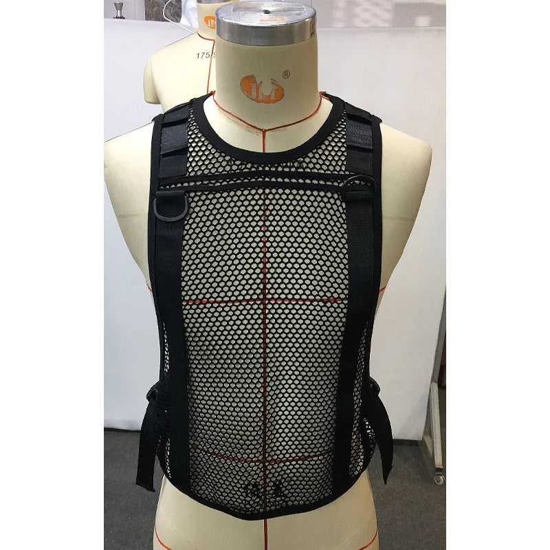Men's Tank Top Outdoor Sports Black Cutout Vest Top Men's Sheer Mesh Fitness Sleeveless Vest Men Summer Mesh Vest Men's Clothing