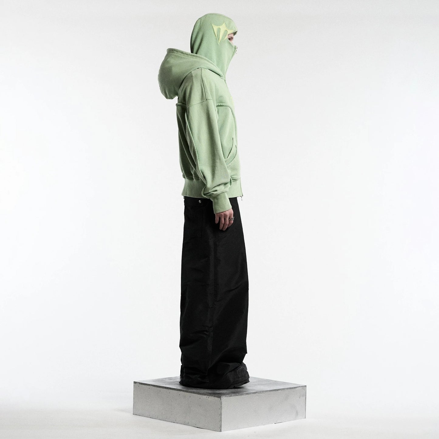 Y2K Ninja Hoodie Gothic Trendy Double Hat Design Functional Streetwear Vintage High Street Men Women Oversized Casual Pullover