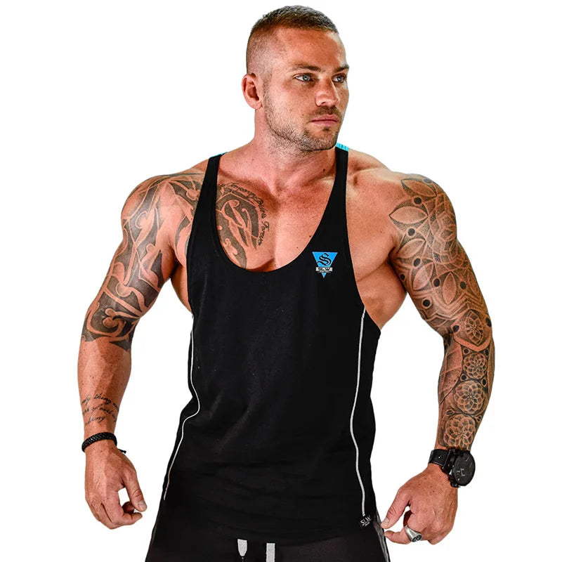 Mens Bodybuilding Tank top Gyms Fitness sleeveless shirt New Male Cotton clothing Fashion Singlet vest Undershirt Hombre