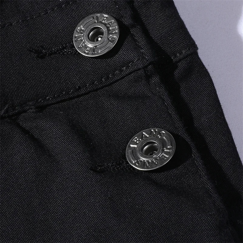 Fashion Youth Strap Pants Streetwear Male Slim Fit Splicing Pocket Straight Trousers Four Seasons Daily Casual Men's Clothing 23