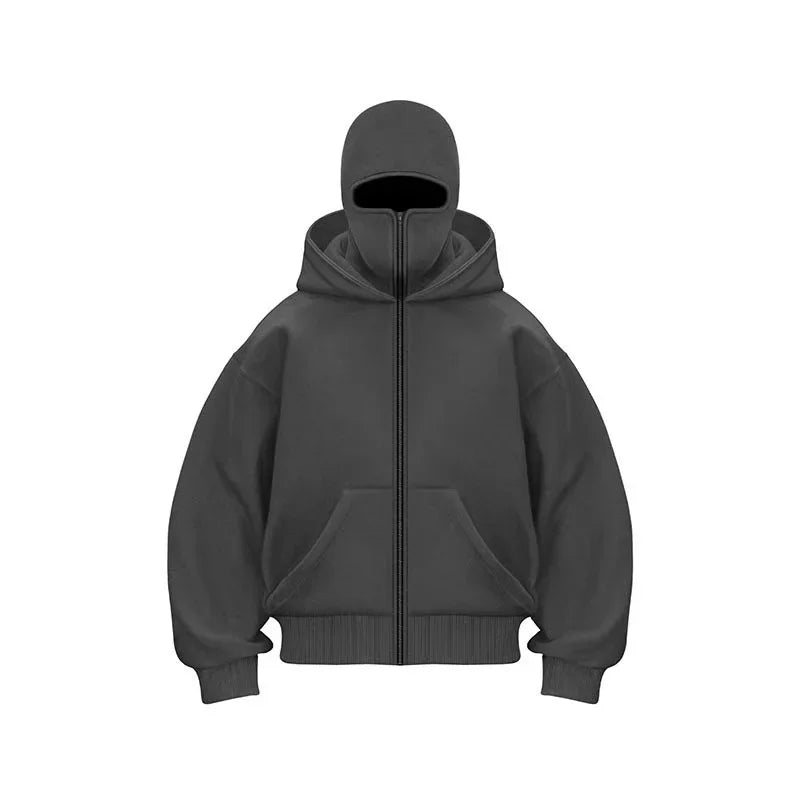 New Hoodies Men zipper Cardigan harajuku black sweatshirts hip hop swag style skateboard streetwear Cloak Hooded jacket coat