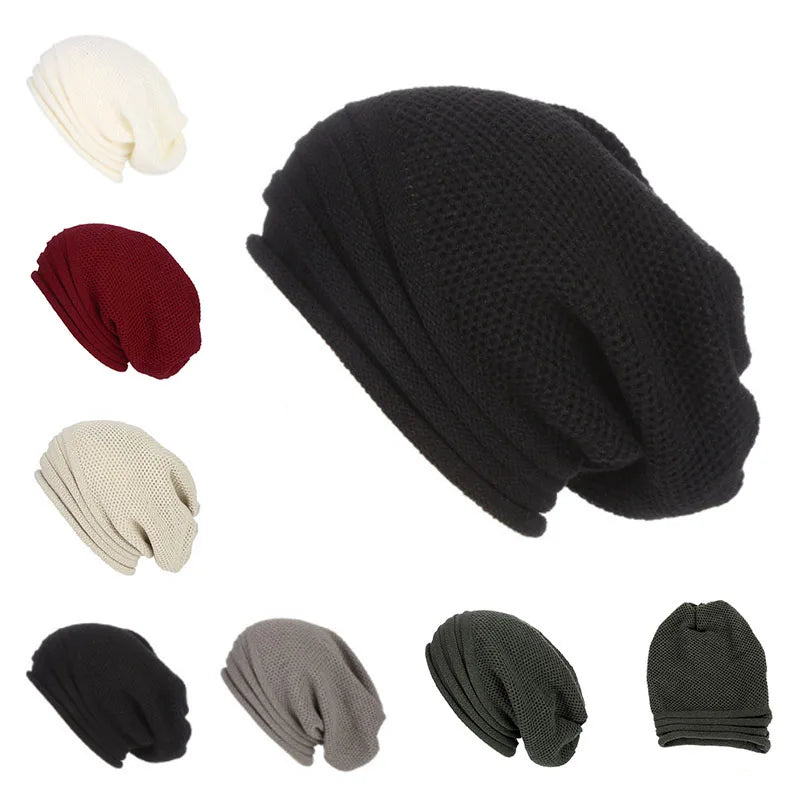 Winter Baggy Slouchy Beanie Hat Wool Knitted Warm Cap for Men Women Beanie Oversized Winter Hat for Skiing cappello uomo