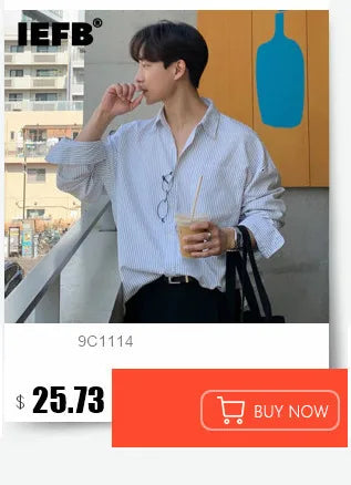 IEFB Korean Style Male Shirts Casual Tassel Lapel Long Sleeve Signle Breasted Solid Color Loose Men's Tops New Tide 2024 9C6460