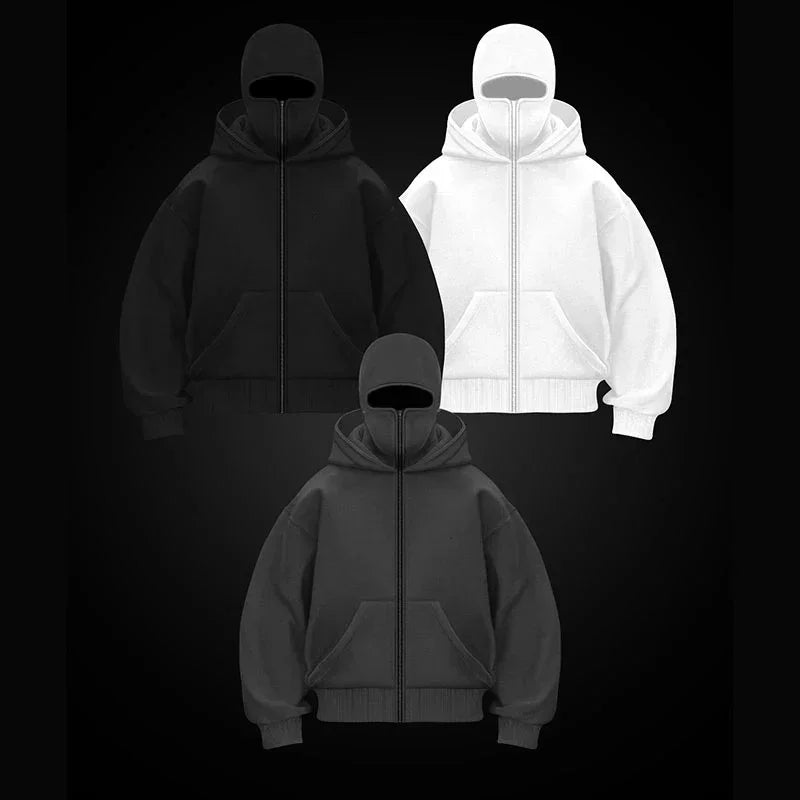 New Hoodies Men zipper Cardigan harajuku black sweatshirts hip hop swag style skateboard streetwear Cloak Hooded jacket coat