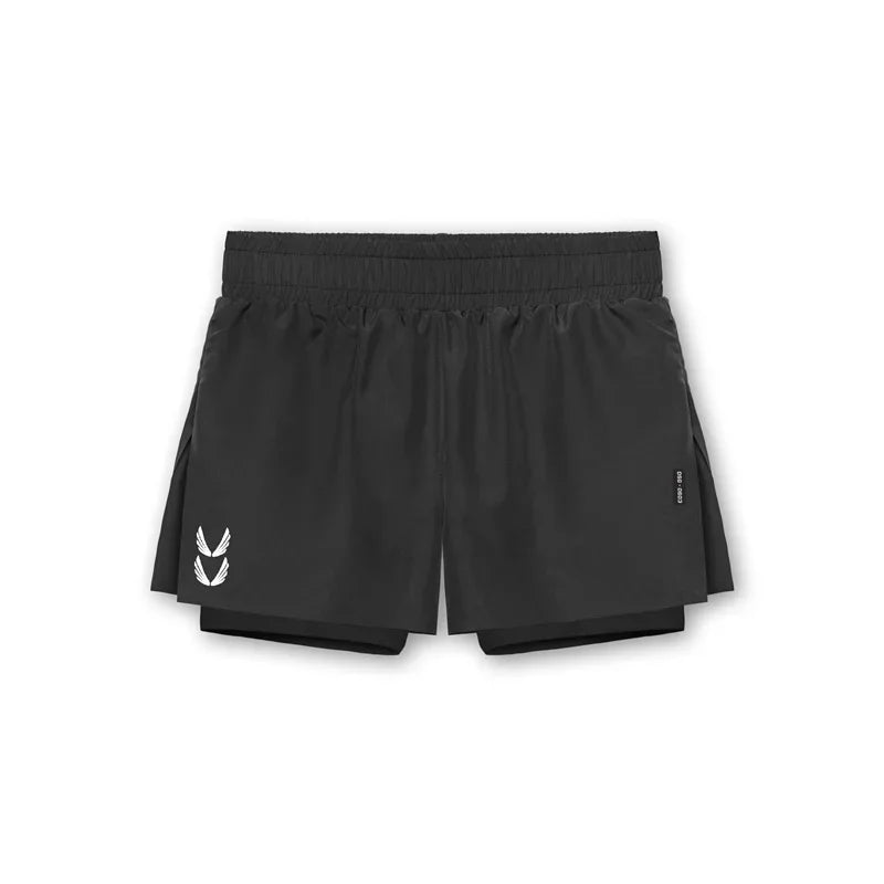 NEW Sports Shorts Men 2 In 1 Double-deck Shorts Summer Fitness sweatpants Jogging Running Shorts Elastic Woven casual shorts men