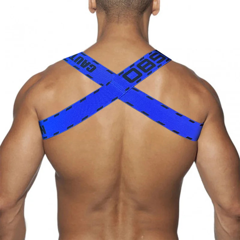 Men's Shoulder Straps Chest Bodybuilding Muscle Straps Party Trend, Stretch, Decorative Shoulder Straps