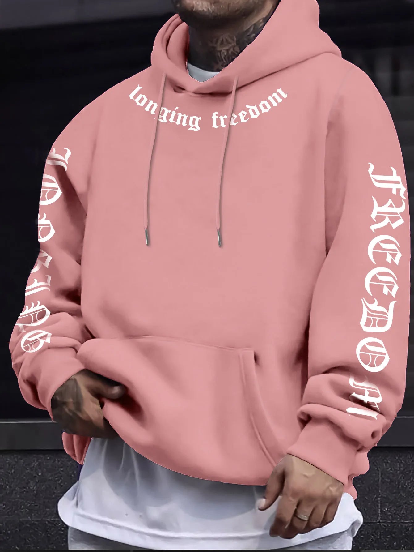 The new men's hoodie for Spring and Autumn 2025 is comfortable soft casual and fashionable with letter prints for street wear