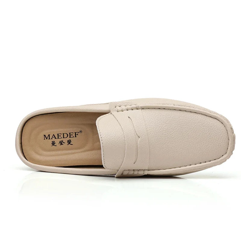 YRZL Loafers Men Handmade Summer Slip on Half Shoes for Men Non Slip Slippers Casual Comfortable Breathable Man Sandals