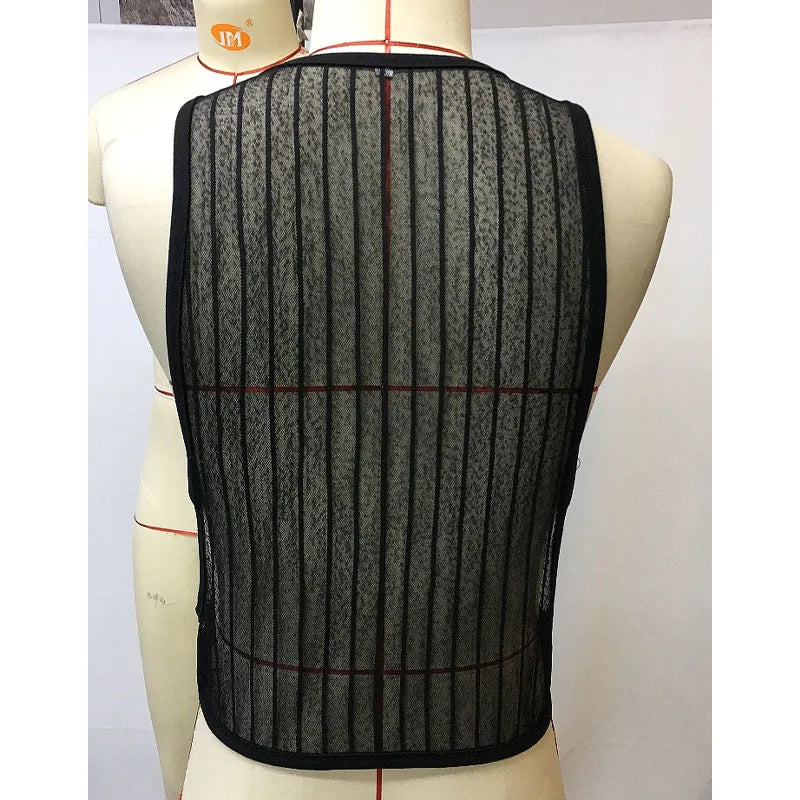 Men's Tank Top Outdoor Sports Black Cutout Vest Top Men's Sheer Mesh Fitness Sleeveless Vest Men Summer Mesh Vest Men's Clothing