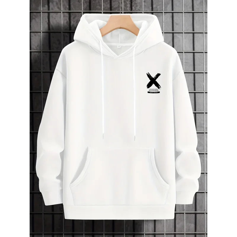 Men's hip-hop hooded sweatshirt font design printed hooded sweatshirt high-quality casual sweatshirt