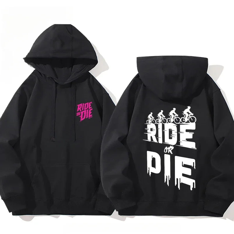 Men's Hoodie with Ride or Die Lettering Personalized Print Adult Pullover Sweatshirt Street Casual Hip-Hop Long-Sleeved Top