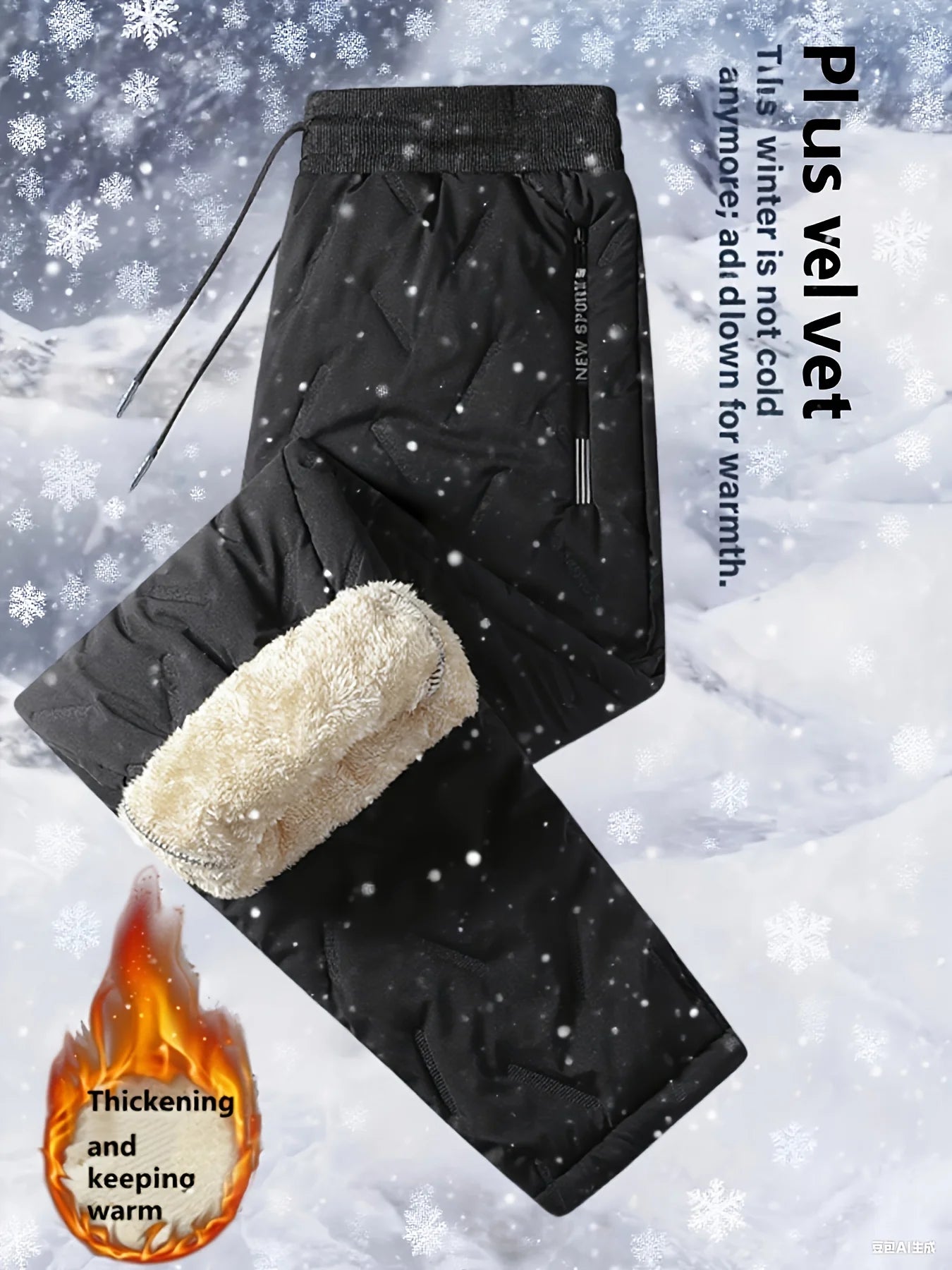 Men's Casual Pants Sets Man Autumn 2025 warm plus thickened Youth Clothing Trousers Y2k Baggy Windproof and warm casual pants