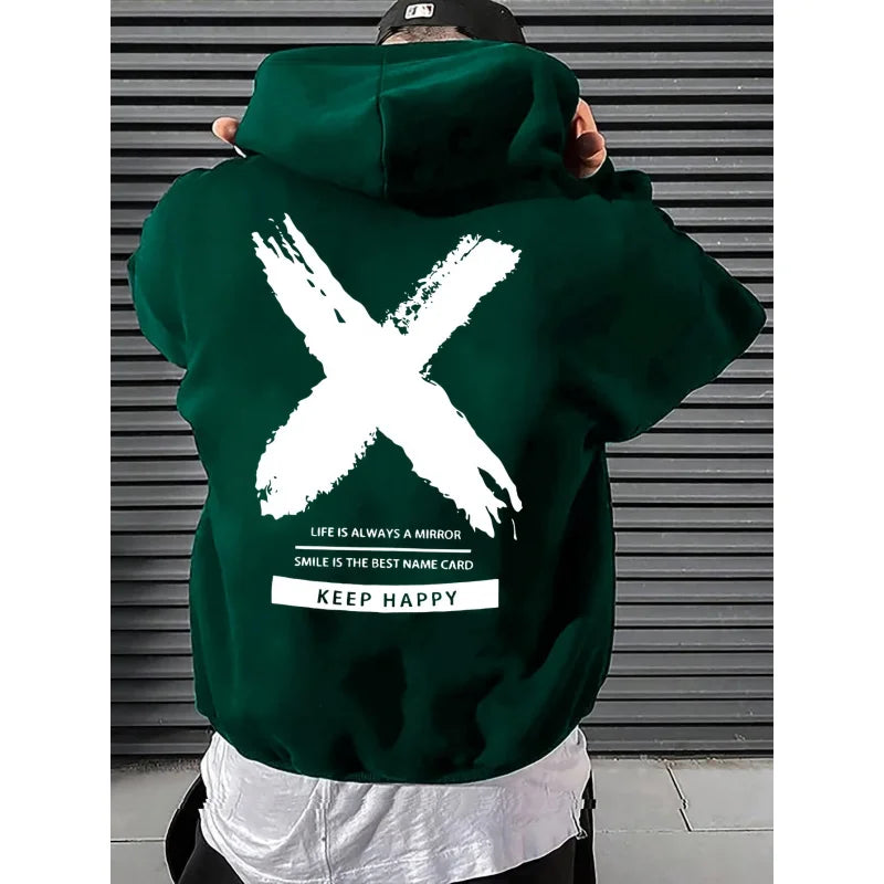 Men's hip-hop hooded sweatshirt font design printed hooded sweatshirt high-quality casual sweatshirt