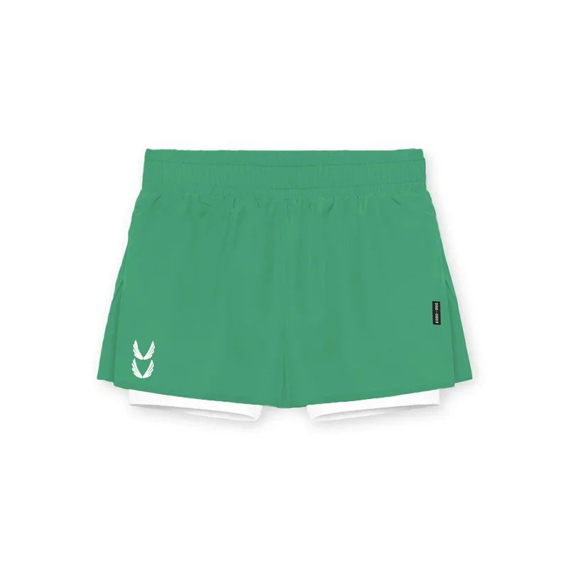 NEW Sports Shorts Men 2 In 1 Double-deck Shorts Summer Fitness sweatpants Jogging Running Shorts Elastic Woven casual shorts men