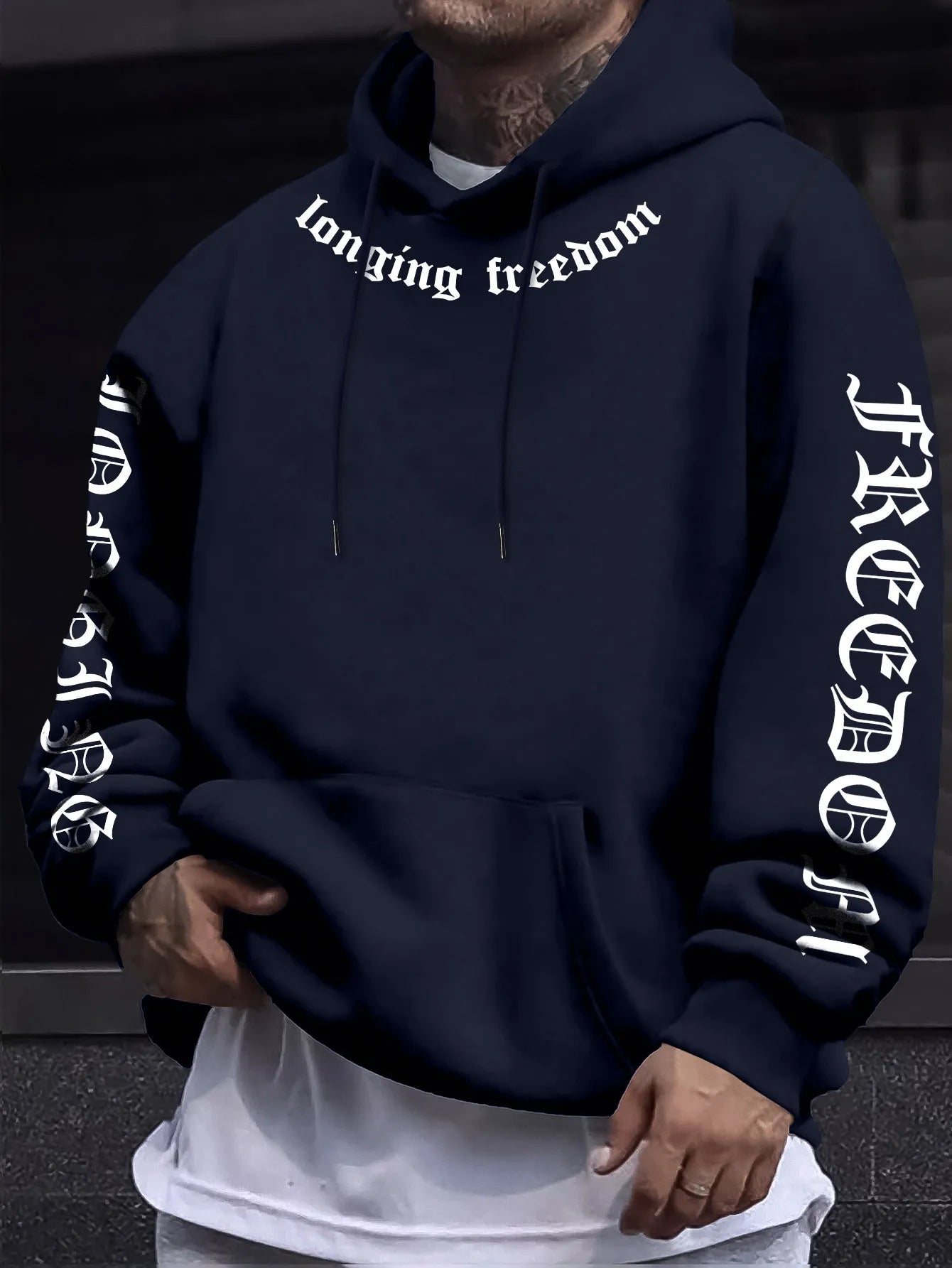 The new men's hoodie for Spring and Autumn 2025 is comfortable soft casual and fashionable with letter prints for street wear