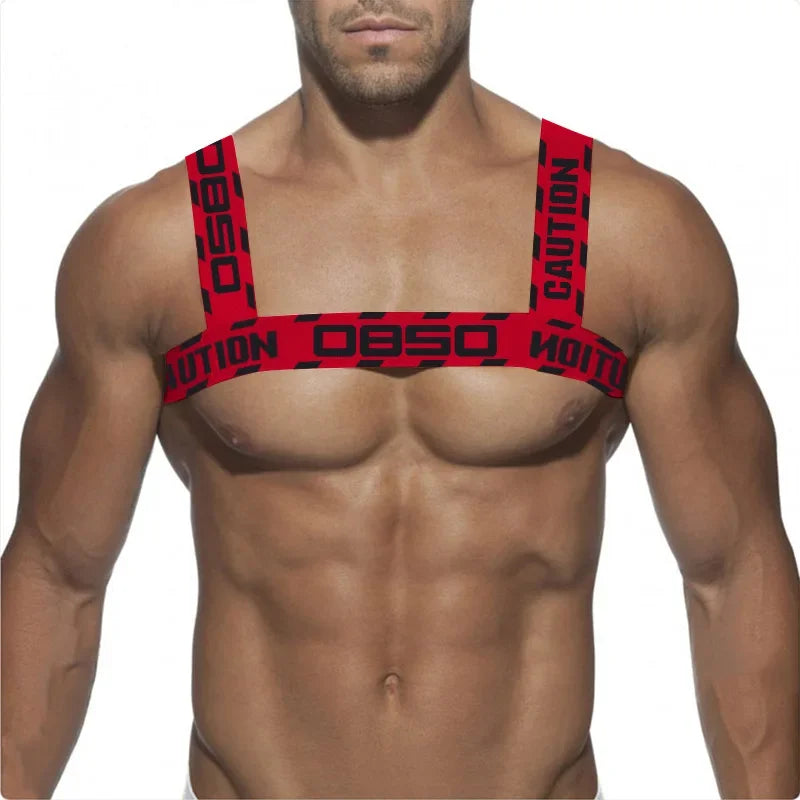 Men's Shoulder Straps Chest Bodybuilding Muscle Straps Party Trend, Stretch, Decorative Shoulder Straps