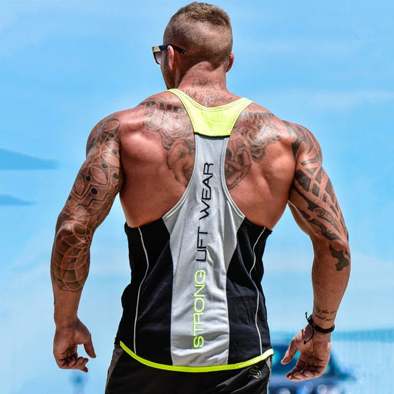 Mens Bodybuilding Tank top Gyms Fitness sleeveless shirt New Male Cotton clothing Fashion Singlet vest Undershirt Hombre