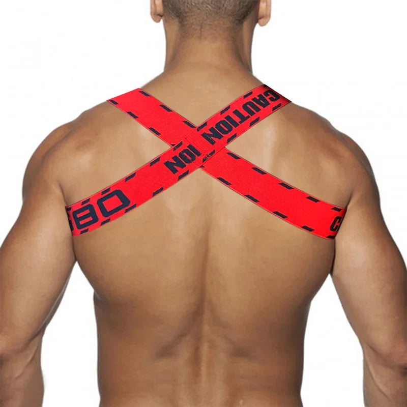 Men's Shoulder Straps Chest Bodybuilding Muscle Straps Party Trend, Stretch, Decorative Shoulder Straps