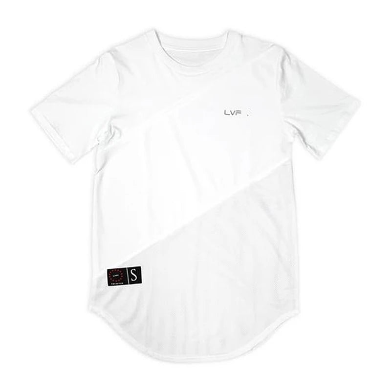 Men's Summer Fashion Fitness Tees Gym Sport Running Patchwork Short Sleeves Shirt Breathable Bodybuilding T-shirt Man Clothing