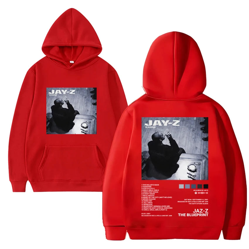 Hot Rapper Jay-z Album Print Hoodie Unisex Autumn Winter Hip Hop vintage streetwear Men Women oversized Fleece Loose Sweatshirt