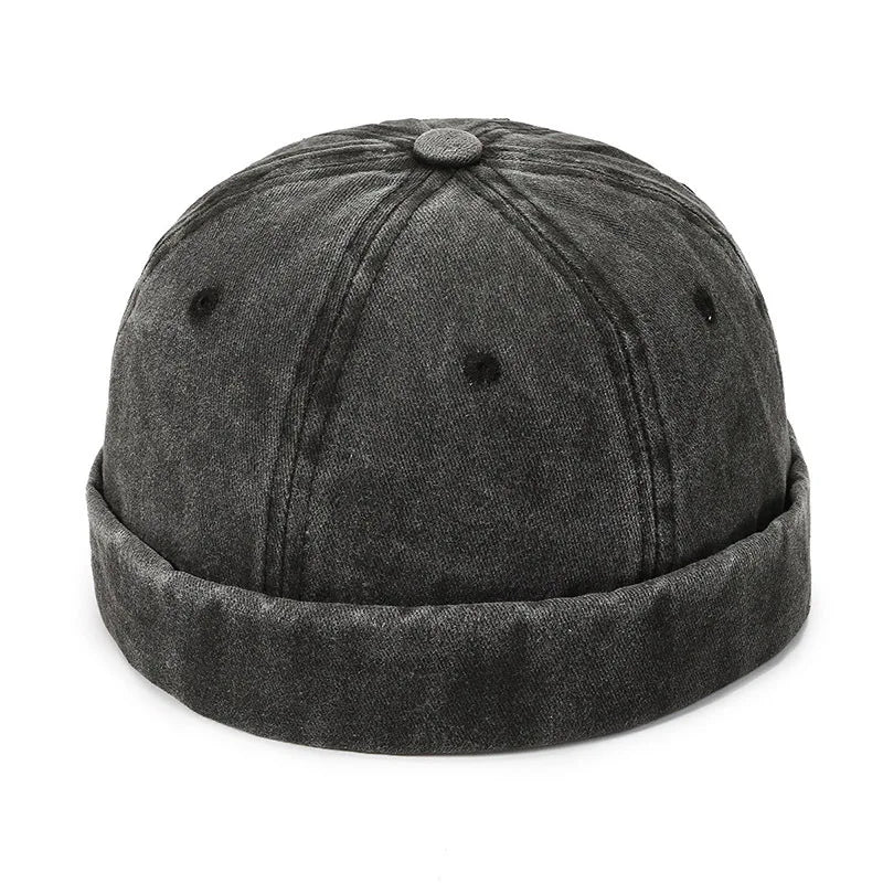 Fashion Denim Docker Cap Brimless Hat Solid Skullcap Solid Color Sailor Cap Beanie Hats Men Women Bucket Cap Adjustable Dad Hat