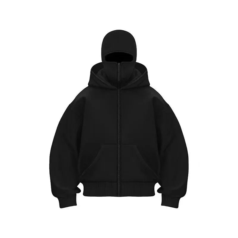 New Hoodies Men zipper Cardigan harajuku black sweatshirts hip hop swag style skateboard streetwear Cloak Hooded jacket coat